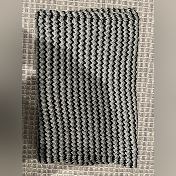 Calvin Klein Woven Infinity Scarf in black, white, gray, silver - Picture 1 of 3